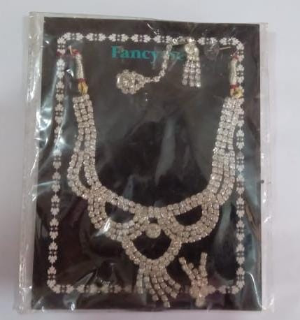 Jewellery American Diamond Floral Design Choker Necklace