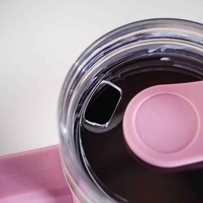 Nestasia 850ml Tumbler with Straw and Cleaner | Stainless Steel Insulated Water Bottle, Double Wall Vacuum, Leakproof | Keeps Drinks Hot or Cold for Office, Home, Gym, Travel (Baby Rose)