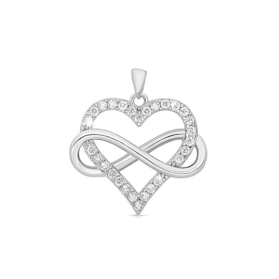HighSpark Infinity Heart Pendant Necklace | 92.5 Sterling Silver & Stunning Shine | Infinity Heart Pendant Necklace Represents Everlasting Endless Love | Lovely Gift For Women & Girls