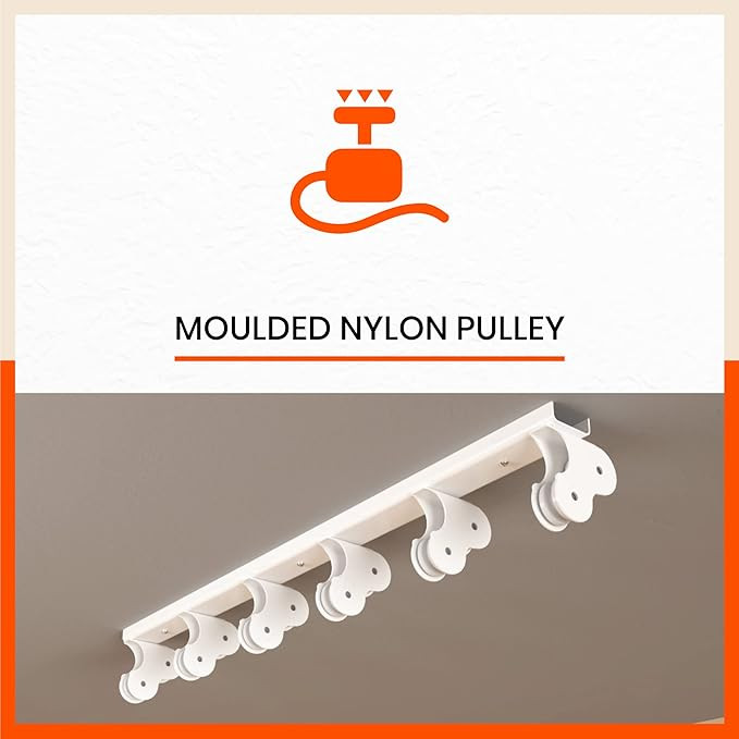 Bathla Mobidry EXA (6 Feet x 6 Pipes) Heavy Duty Ceiling Cloth Dryer | Stainless Steel, Individual Dropdown | Space Saving & Easy Drying | for Balcony & Passage