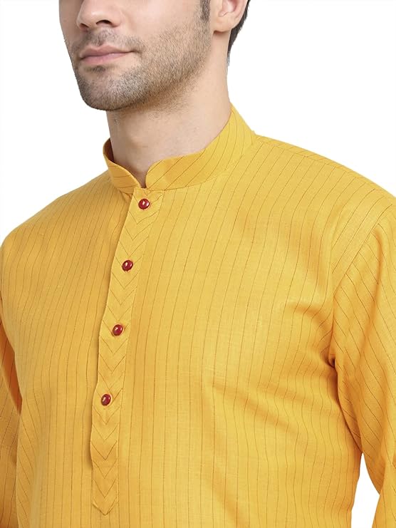 KRAFT INDIA Men Cotton Striped Kurta Pyjama Set