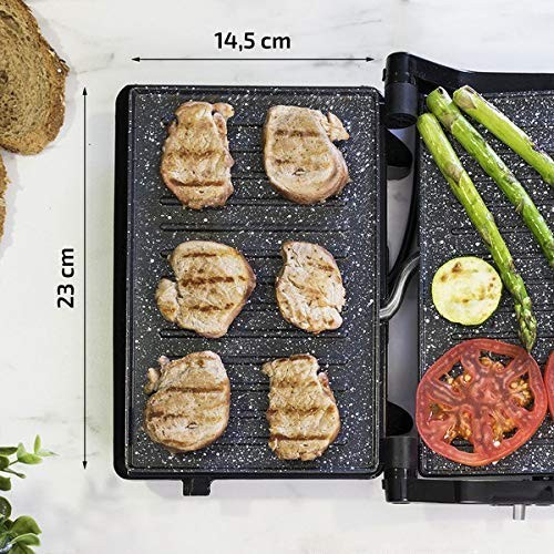 KATTICH 2 IN 1 Multi-utility Open Mini Press Griller for Sandwiches, Panini, Chicken with Marble Non-Stick Big Size Pate for Home, Cafe use (950 WATT)
