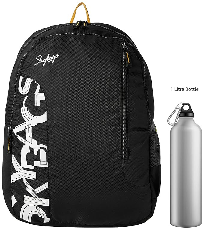 Skybags Casual Backpack 28L, 2 Main Compartments, Bottle Pocket, Front Pocket, Padded Shoulder Strap