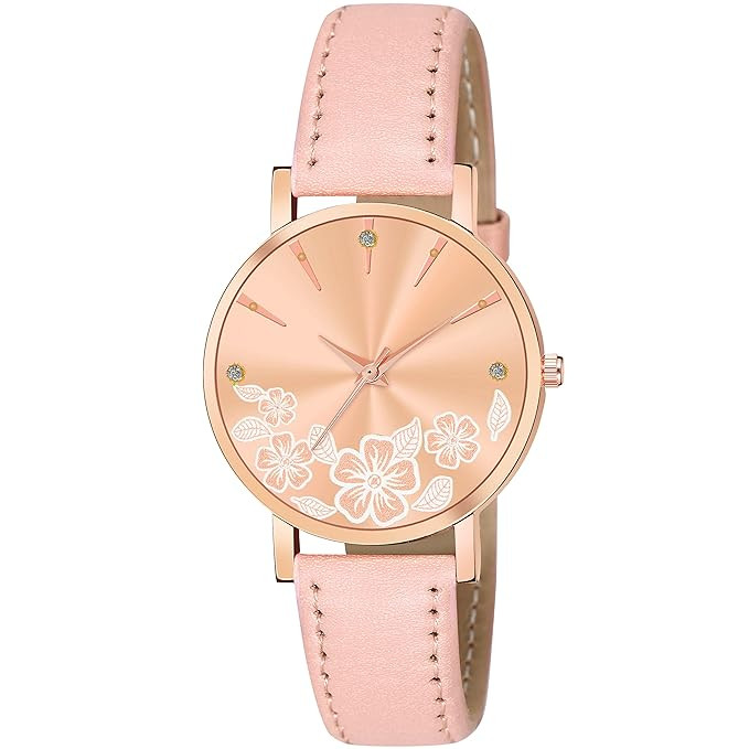 Acnos® Premium 7 Colors Dial Round Analog Watch for Girls Best Design Flower Pack of 1