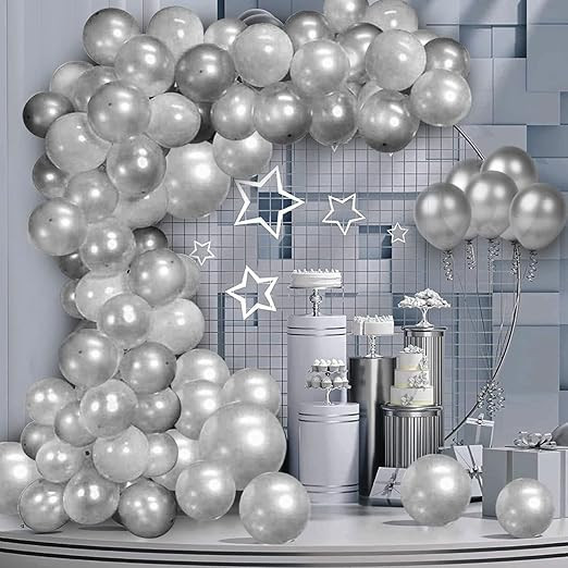 Party Propz Silver Balloons for Decoration - 50Pcs Silver Balloons Visit the Party Pro