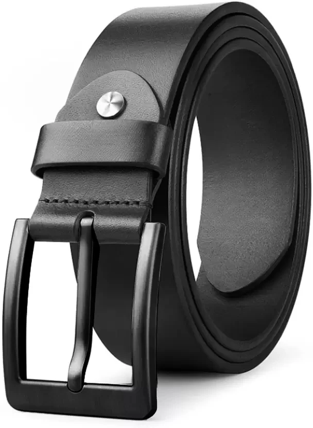 Men Formal, Casual, Party Black Genuine Leather Belt