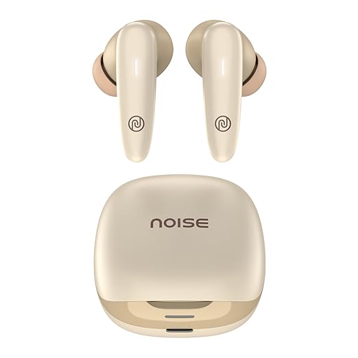 Truly Wireless Earbuds with 50H of Playtime, Low Latency(up-to 50ms), Quad Mic with ENC, Instacharge(10 min=200 min),10mm Driver, BT v5.3(Calm Beige
