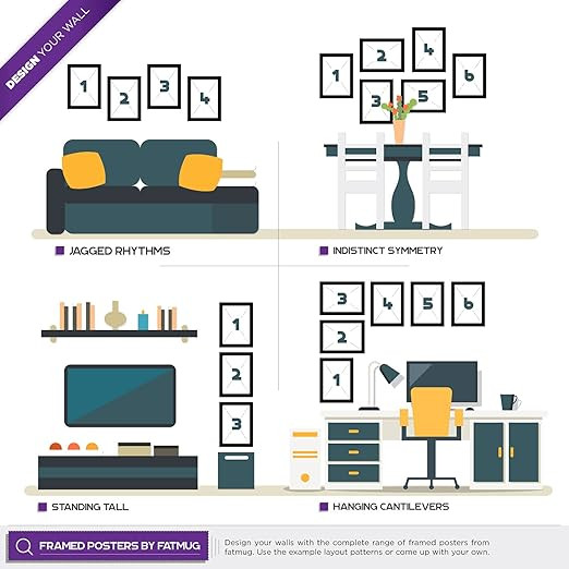 FATMUG Framed Music Posters Wall Paintings for Home and Office Decor, With Glass, A4 - Set of 3