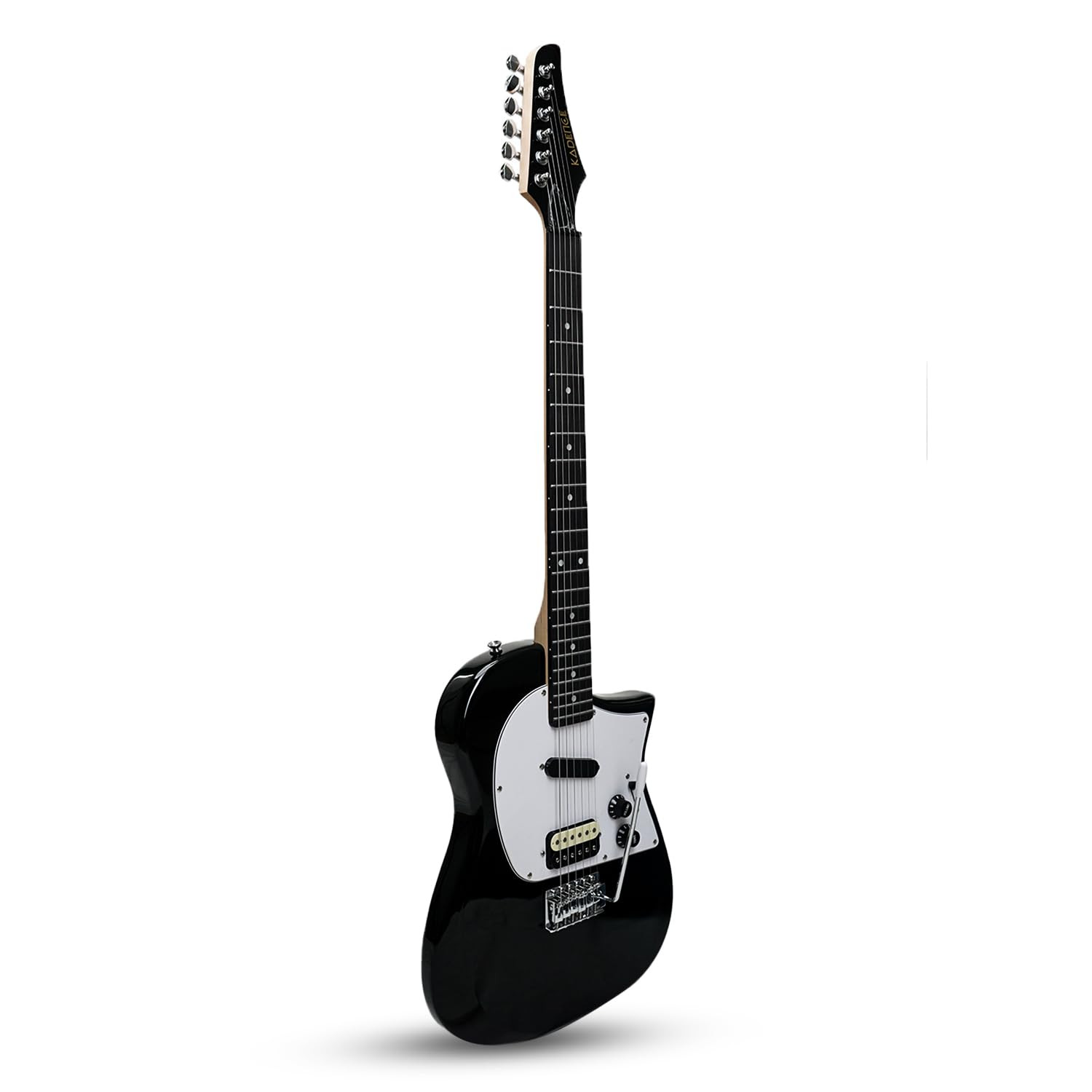Kadence Astroman Electric Guitar Black and White H-S Pickup with Bag and Guitar Cable, 1 Tone and Volume control