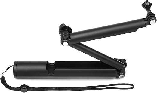 Action Pro 3-Way Monopod + Magic Mount Selfie Stick Compatible with GoPro-13/12/11/10/9/8/7/6/5/Insta360 Ace/Ace Pro/DJI Osmo Action 4 and Other Action Cameras (Black)