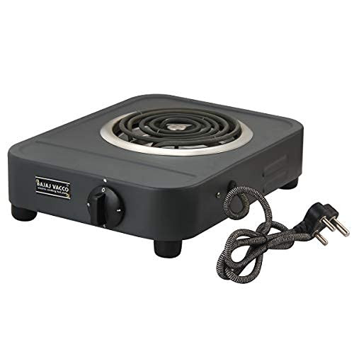 BAJAJ VACCO Electric Coil Hot Plate 2000 Watt PC with Regulator (HPC-07 Long Body)radiant, black