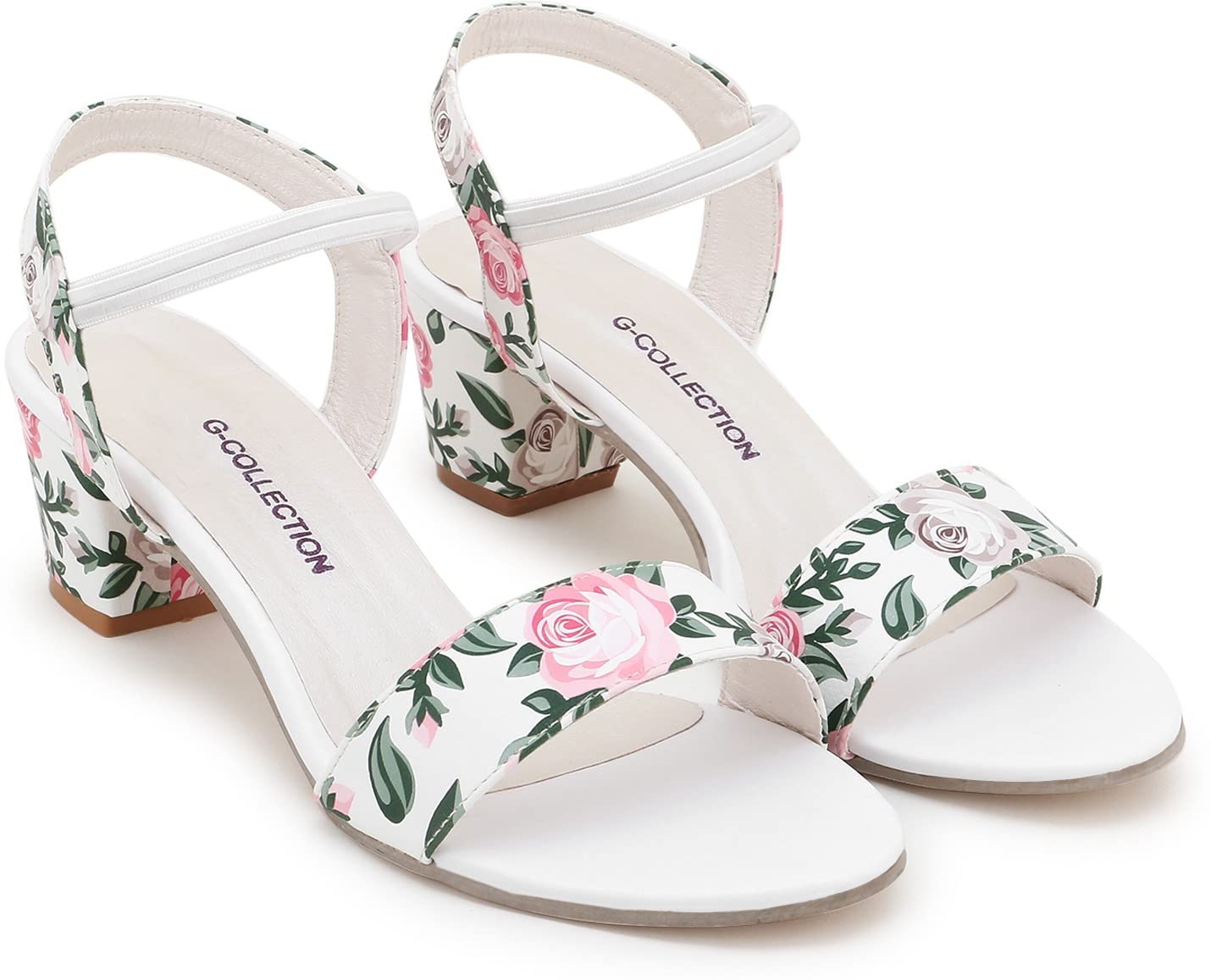G-COLLECTION Heels Sandals For Women And Girls |Printed Heel Sandal |Stylish and Latest Block Heel Sandal