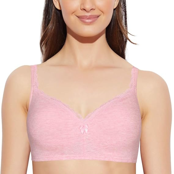 Enamor Women's Everyday Cotton Balconette T-Shirt Bra - Full Support, Padded, Non-Wired, Full Coverage, Lightweight Cups and Seamless Finish