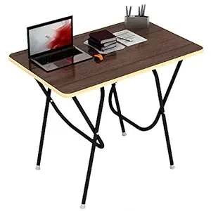 wow craft Multipurpose Foldable and Portable Study Table, Computer Desk, Laptop Table, Made with Engineered Plywood top and Powder Coated Finish for Home & Office, 90x60x75 Cm (FS Brown)
