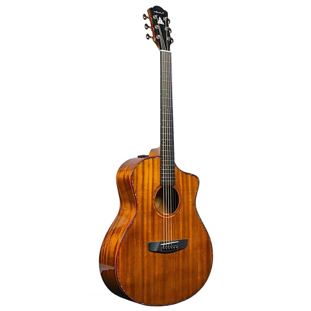 Vault Performer Pro All Solid Mahogany Premium Electro Acoustic Guitar With Gig-Bag - Natural