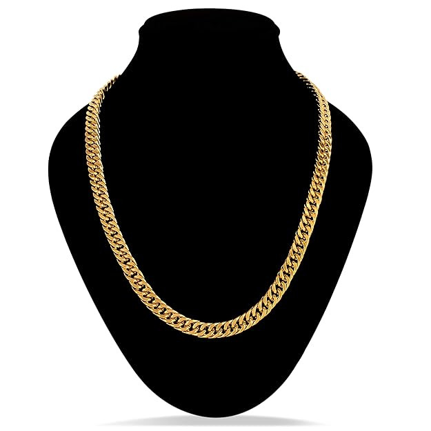 Fashion Frill Golden Chain For Men Boys Gold Plated Chain Necklace For Men Women Boys Stylish Goldn Chain Gifts For Husband Boyfriend Men's Jewellery