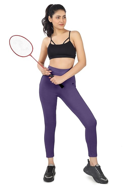 Mehrang Stretchable Yoga Pants for Women & Gym Pants for Women Workout with Mesh Insert & Side