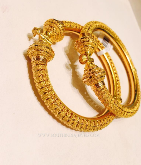 New ruby design gold plated copper bangles