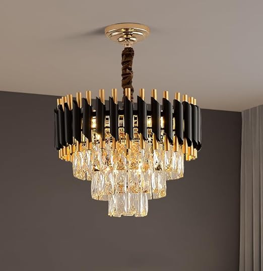 SHRI MAHAL ANTIQUES Crystal Chandelier for Living Room Bedroom Office Jhoomar Glass Crystal Big Size Jhumar Modern Ceiling Light (Size: 40 x 40 x 50 CM)