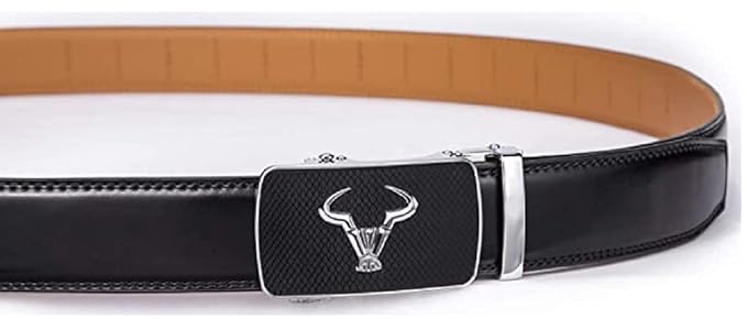 Contacts Genuine Leather Belt for Men with Autolock Buckle - Micro Adjustable Belt Fit Everywhere | Formal & Casual | Elegant Gift Box