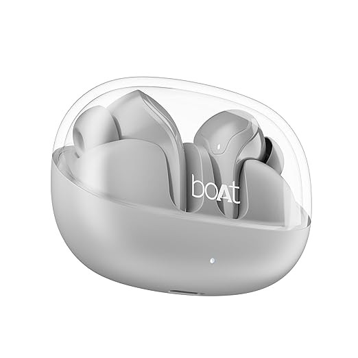 boAt Airdopes 311 Pro, 50HRS Battery, Fast Charge, Dual Mics ENx Tech, Transparent LID, Low Latency, IPX4, IWP Tech, v5.3 Bluetooth Earbuds, TWS in ear earbuds Wireless Earphones with mic (Space Grey)