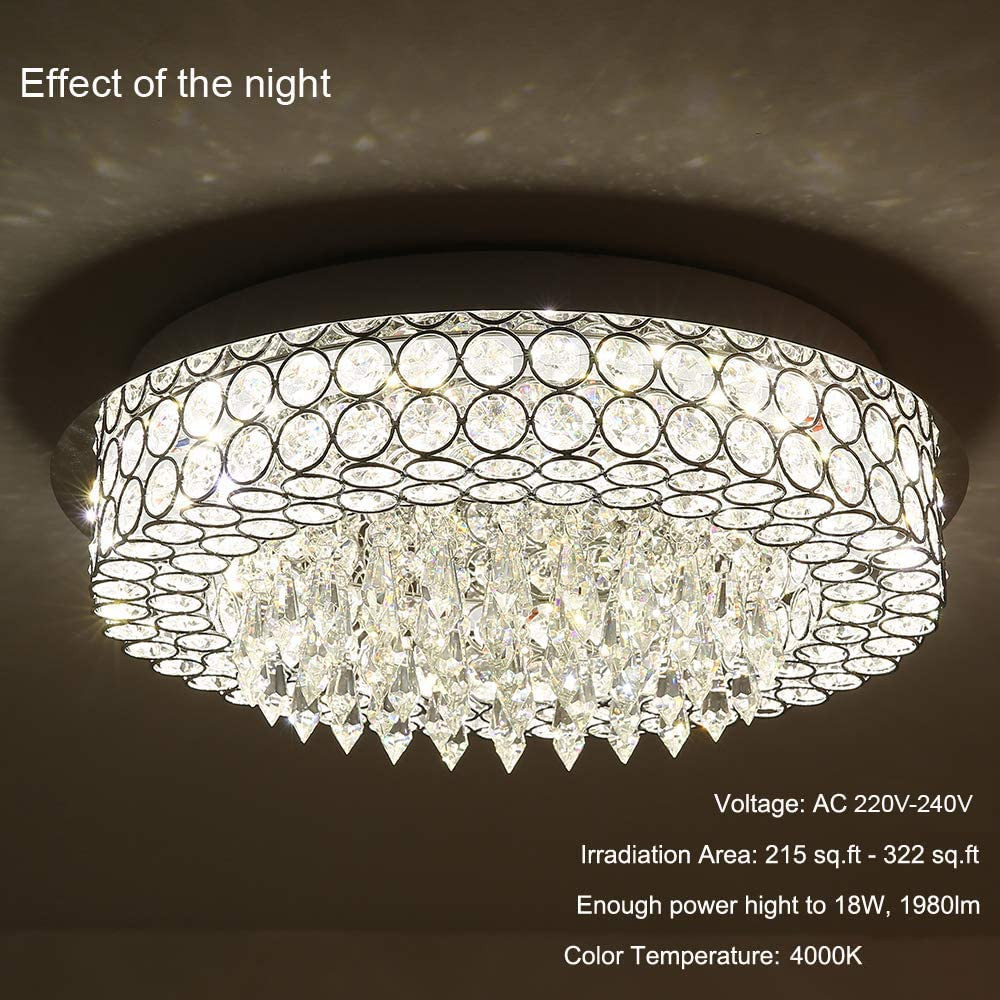 INTERIOR HANDICRAFT LED Ceiling Light Crystal Chandelier Jhoomer Lighting Fixture Modern Pendant Lamp for Living & Dining Room Bedroom (63 watts, Stainless Steel)