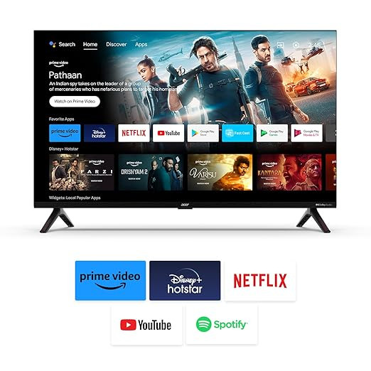 Acer 80 cm (32 inches) V Series HD Ready Smart QLED Google TV AR32GR2841VQD (Black)