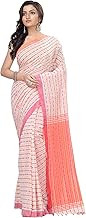 T.J. SAREES Khadi Cotton Fish Motive Sarees for Women Traditional Bengali Sarees for Women Authentic Handloom Sarees for Women, Elegant Indian Wear (Pack Of 1)