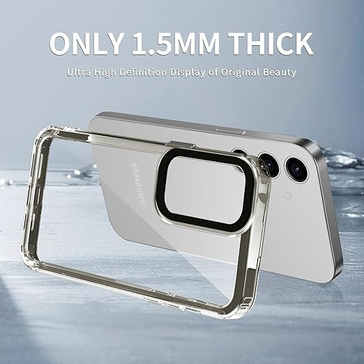 Kapa Warrior Acrylic Clear Back Cover for Samsung Galaxy A55 (5G) | Slim Shockproof [Military Grade Protection] Hybrid Bumper Case (Grey Sides)