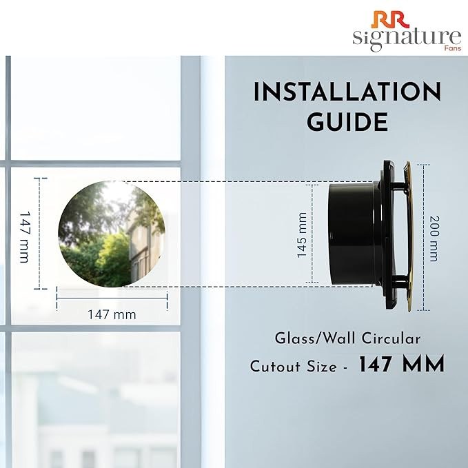 RR Signature Vento Fresh Luxura 150 mm Exhaust Fan For Kitchen, Bathroom | Silent, Compact Design, Easy Install | Thermal Fuse | High Speed 100% Powerful Copper Motor | 3 Year Warranty [Gold]
