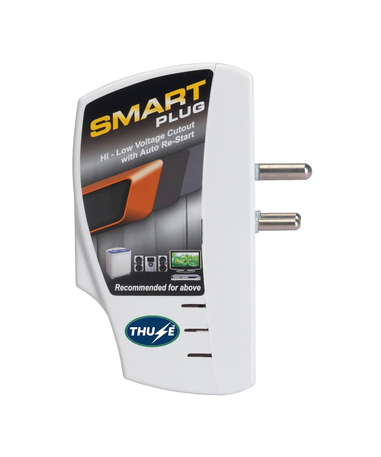 Smart Plug High Low Voltage Protector @ 6Amp Rating with Surge Protection Upto 4000 Volts_SPGBW (White)