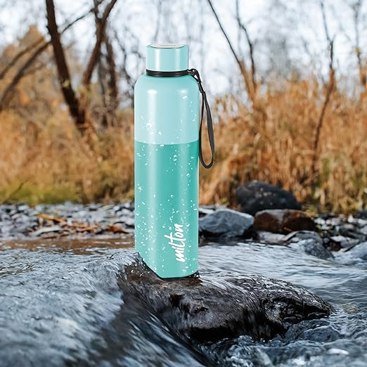 Milton Ancy 1000 Thermosteel Water Bottle, 1.05 Litre, Aqua Green | 24 Hours Hot and Cold | Easy to Carry | Rust Proof | Tea | Coffee | Office| Gym | Home | Kitchen | Hiking | Trekking | Travel