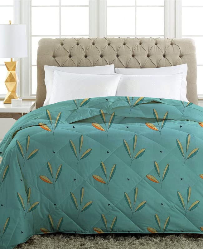 BSB HOME 220 GSM Reversible Microfiber AC Comforter/Blanket/Quilt/Duvets for Winter Single Size Bed (240X152 cm, Light Green)