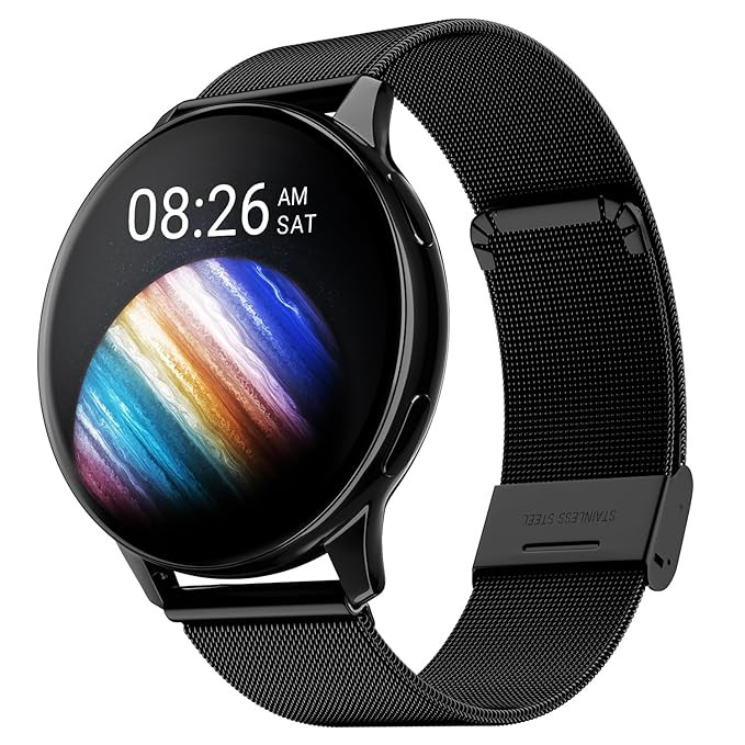 Noise Twist Round dial Smart Watch with Bluetooth Calling, 1.38" TFT Display, up-to 7 Days Battery, 100+ Watch Faces, IP68, Heart Rate Monitor, Sleep Tracking (Jet Black)