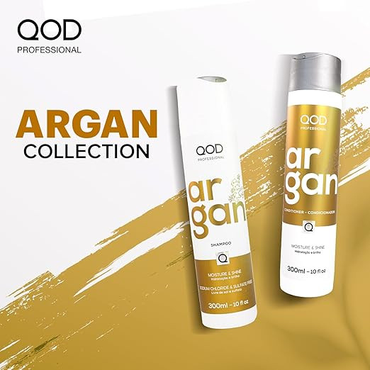 QOD Professional Argan Shampoo & Conditioner – 300ml (Combo of 2) | Sulphate free | Sodium Chloride free