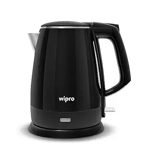 Wipro Vesta BK205 Cool Touch Electric Kettle, 1.5 Litres,Anti-Rust Shield, Super Fast Heating, 3x Protection - Overheat, Dry Boil & Auto Shut-off, One Touch Opening,1500 Watts, 2 Years Warranty, Black