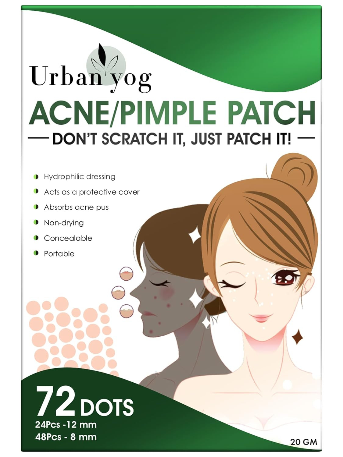 URBAN YOG – ACNE/PIMPLE PATCH (72 DOTS)