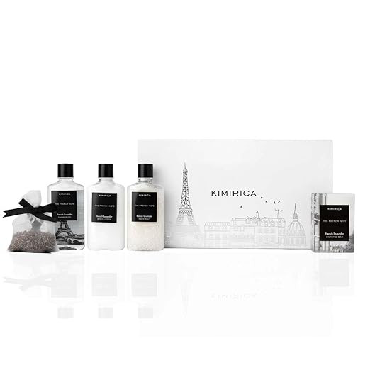 Kimirica The french Note Luxuriously Crafted Gift Set For Women and Men | Pampering Kit for Birthday's & All Special Occasions | Majestic fragrance of French Lavender | 5 Piece Gift Set | 100% Vegan