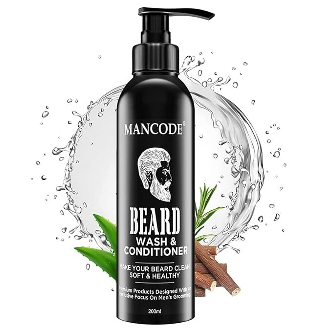 MAN CODE Beard Grooming Kit - Beard Growth Oil 50 ml | Beard Wash and Conditioner 200 ml | Beard Softener Cream 100gm | Beard Balm for Men 50 gm - Beard & Mustache Care Kit for Men (Pack of 4)