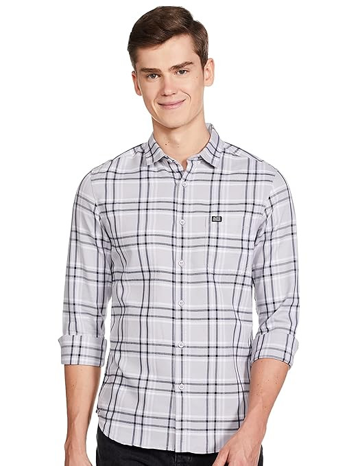 IndoPrimo Men's Regular Fit Self Design Spread Collar Casual Half Sleeve Shirt - Pop