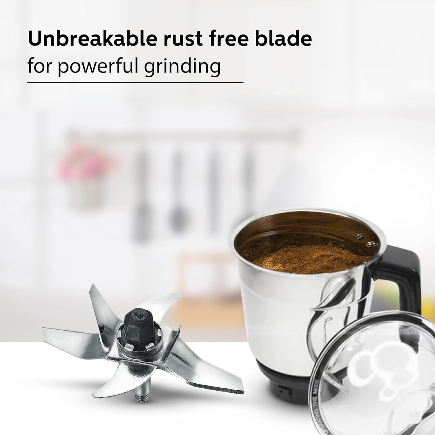 Philips HL7703/00 1000 Watt Mixer Grinder Copper Motor, 4 Jar with 5 Year Warranty on Motor