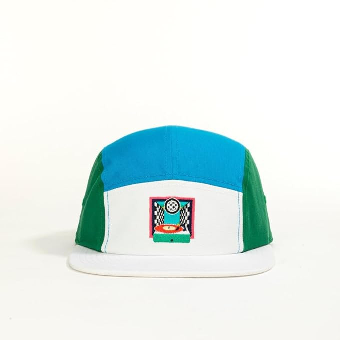 URBAN MONKEY Music Lover 100% Cotton Blue + White + Green Five Panel Dad Cap for Men & Women | Comfort and Style Sports Cap, Designed & Seeking The Perfect Fashion | One Size Fits Most