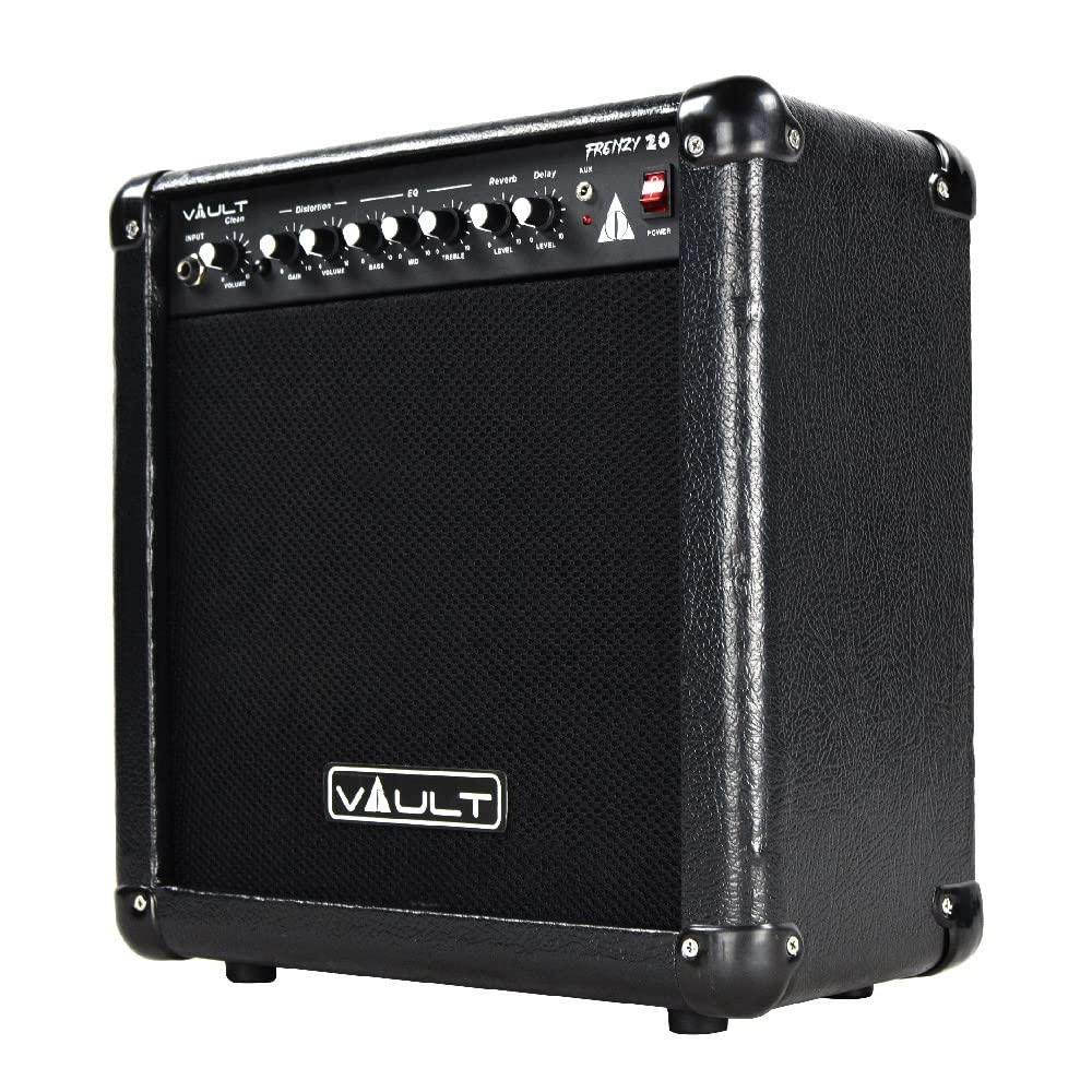 Vault Frenzy 40 Watt Guitar Combo Amplifier with Analog Distortion, Reverb & Delay All Playable Together