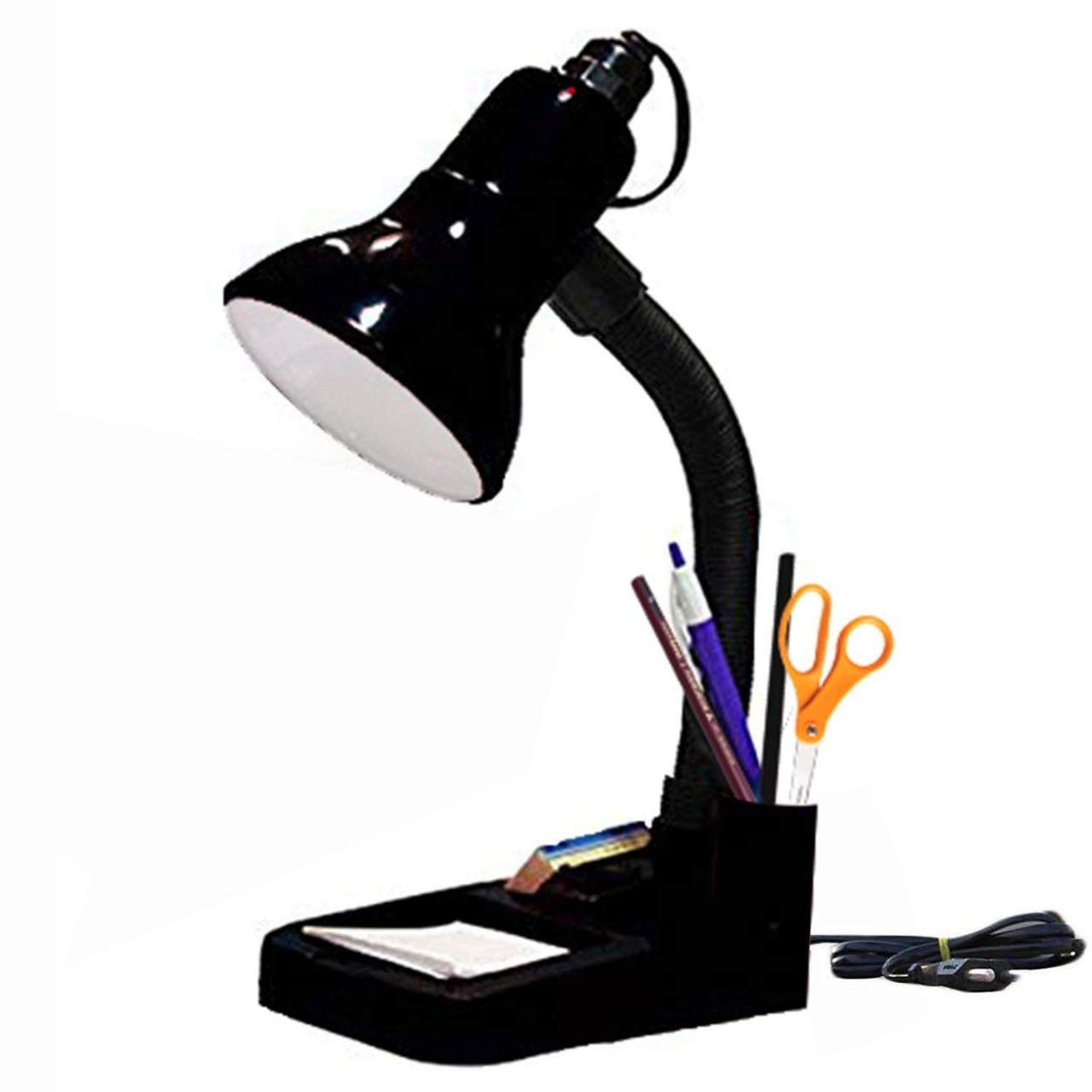RSP Quality bit Metal 50 Watt Electric LED Table Lamp With Attach Pen Stand (Black)
