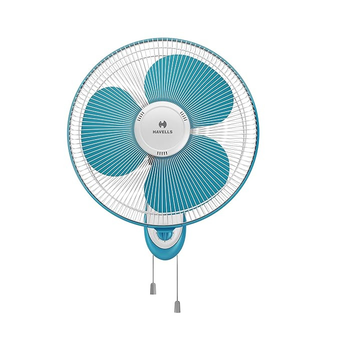 Havells Gatik Neo 400mm Wall Mounted Fan | High-Performance, Wall Fan for Kitchen & Home, Smooth Oscillation, 100% Copper Motor | 3-Speed Control, 2-Year Warranty | (Pack of 1, White Blue)