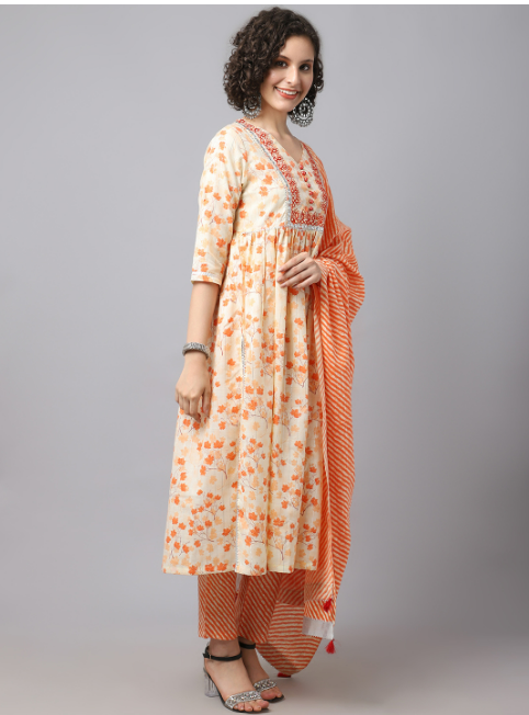 Anarkali kurta set with SILVER detailing