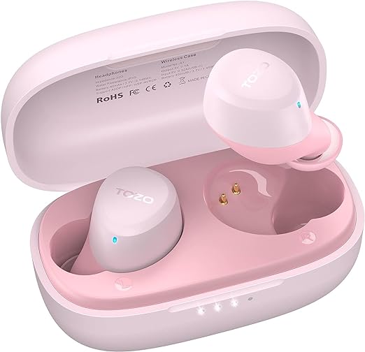 TOZO A1 Mini Wireless Earbuds Bluetooth 5.3 in Ear Light-Weight Headphones Built-in Microphone, IPX5 Waterproof, Immersive Premium Sound Long Distance Connection Headset with Charging Case, P