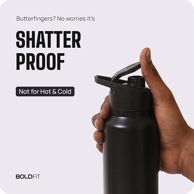Boldfit Water Bottles Stainless Steel Water Bottle 1 Litre Steel Water Bottles for School, Office, Home, Gym 1 Litre Water Bottle for Men Leakproof, Rust free Steel Bottle -1000 ml Water Bottle Black