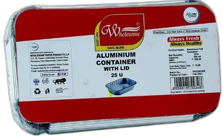 WHOLESOME – ALUMINIUM CONTAINER 25U (650 ML)
