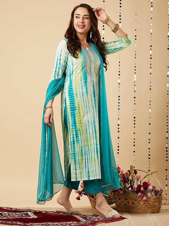 GoSriKi Women Kurta with Pant & Dupatta